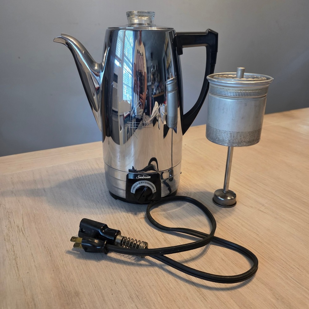 Vintage Sunbeam Coffeemaster Model AP Automatic Percolator Chrome Coffee Maker